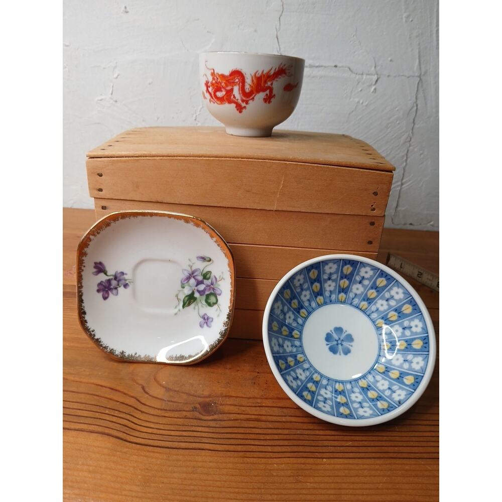 LOT OF 3 JAPANESE DISH SINGLES Kyoto Kiln Arita War GREAT CHINA NIPPON